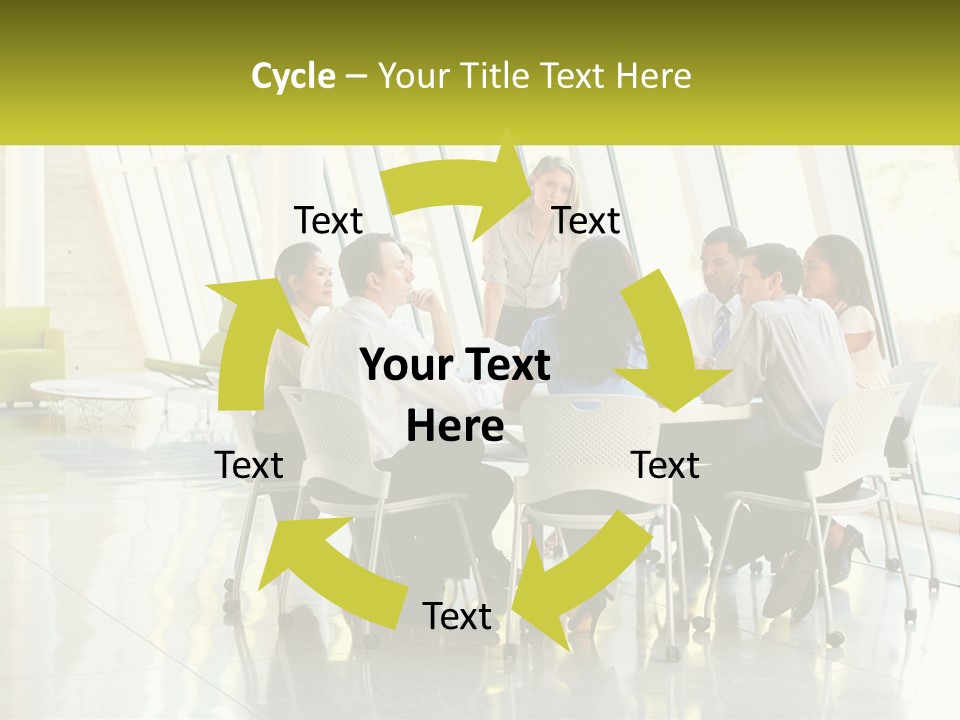 A Group Of People Sitting Around A Table Talking PowerPoint Template