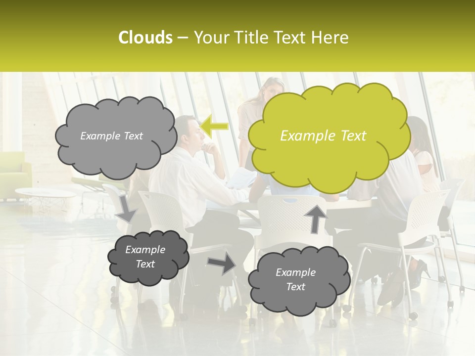 A Group Of People Sitting Around A Table Talking PowerPoint Template