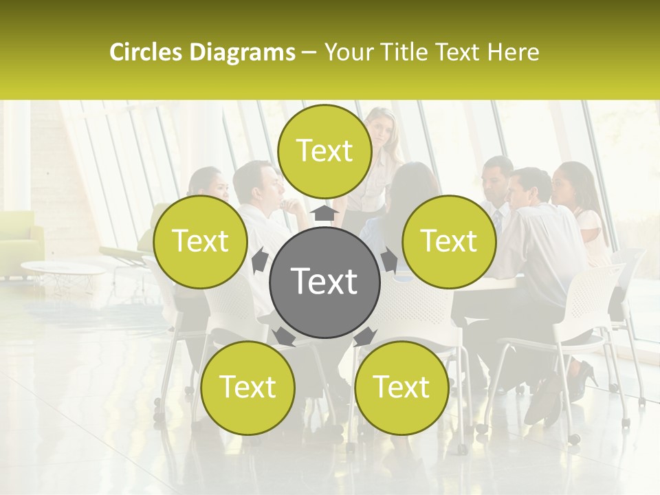 A Group Of People Sitting Around A Table Talking PowerPoint Template