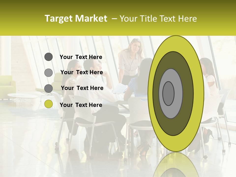 A Group Of People Sitting Around A Table Talking PowerPoint Template