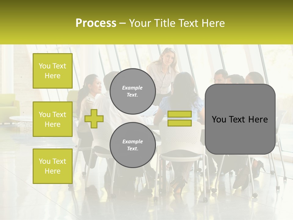 A Group Of People Sitting Around A Table Talking PowerPoint Template