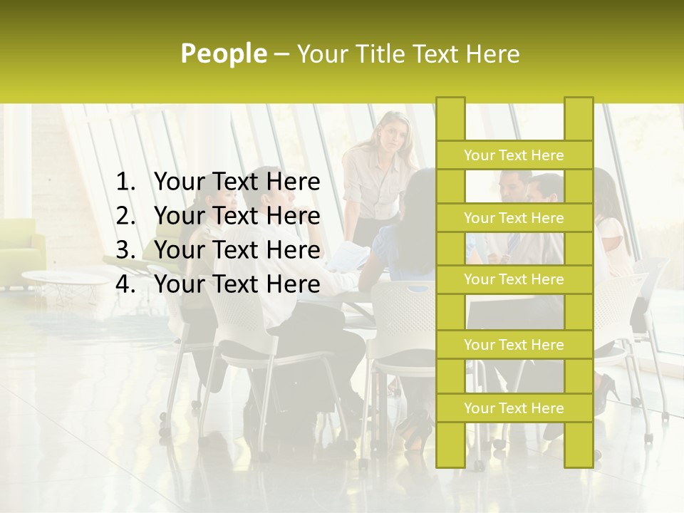 A Group Of People Sitting Around A Table Talking PowerPoint Template