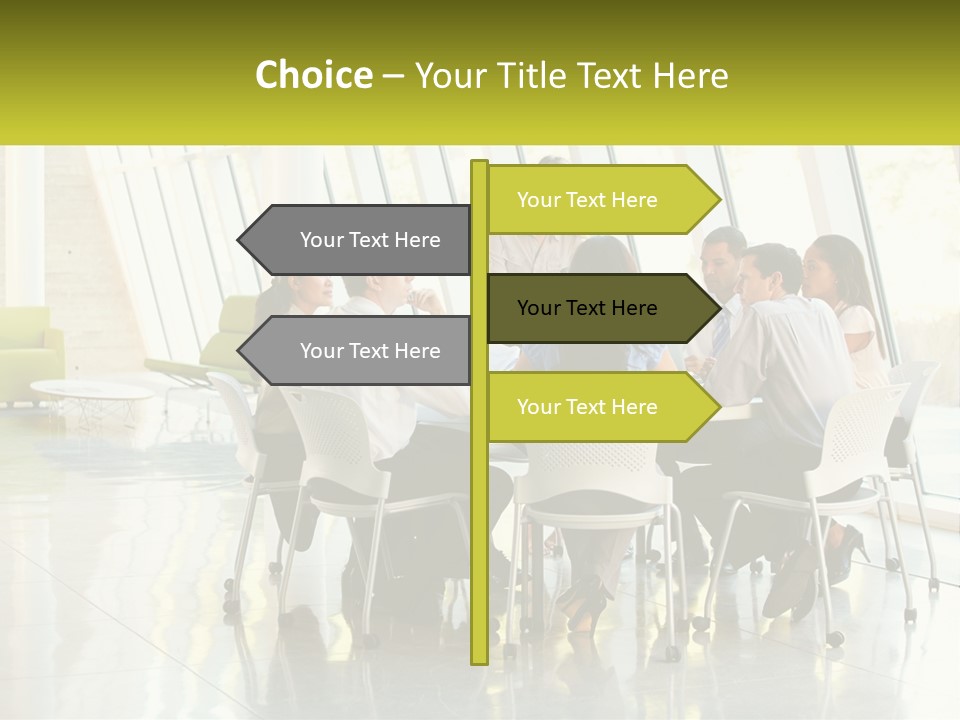 A Group Of People Sitting Around A Table Talking PowerPoint Template