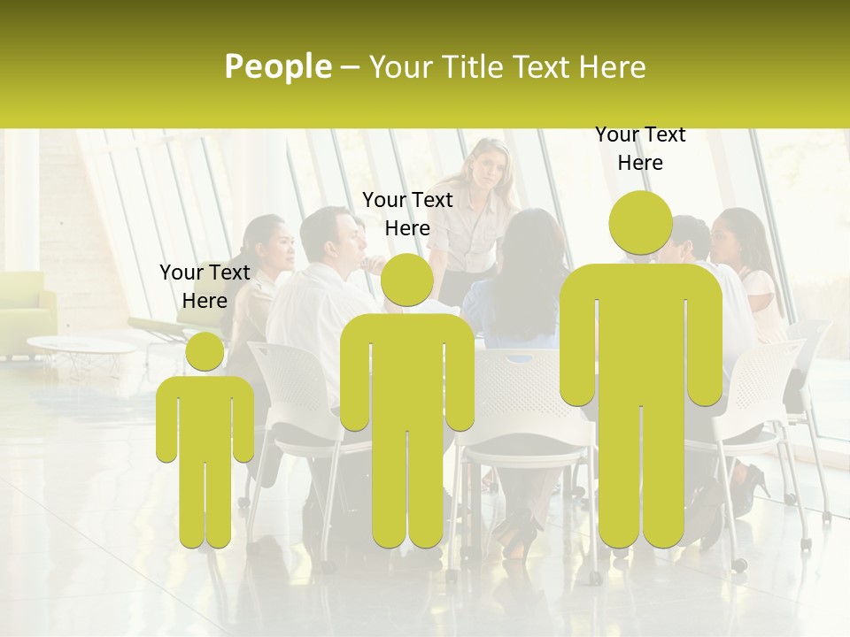 A Group Of People Sitting Around A Table Talking PowerPoint Template