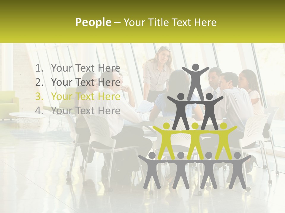 A Group Of People Sitting Around A Table Talking PowerPoint Template