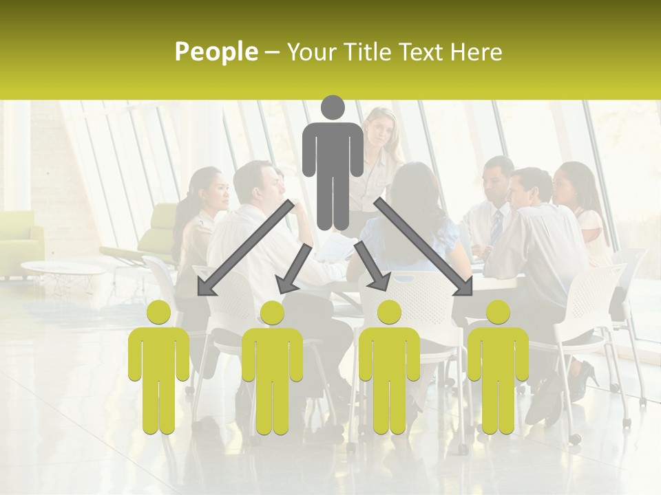 A Group Of People Sitting Around A Table Talking PowerPoint Template