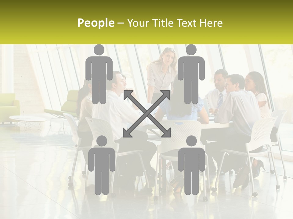 A Group Of People Sitting Around A Table Talking PowerPoint Template
