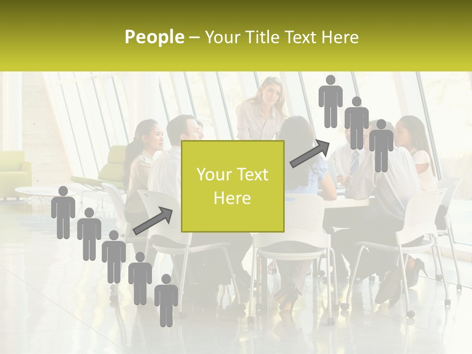 A Group Of People Sitting Around A Table Talking PowerPoint Template