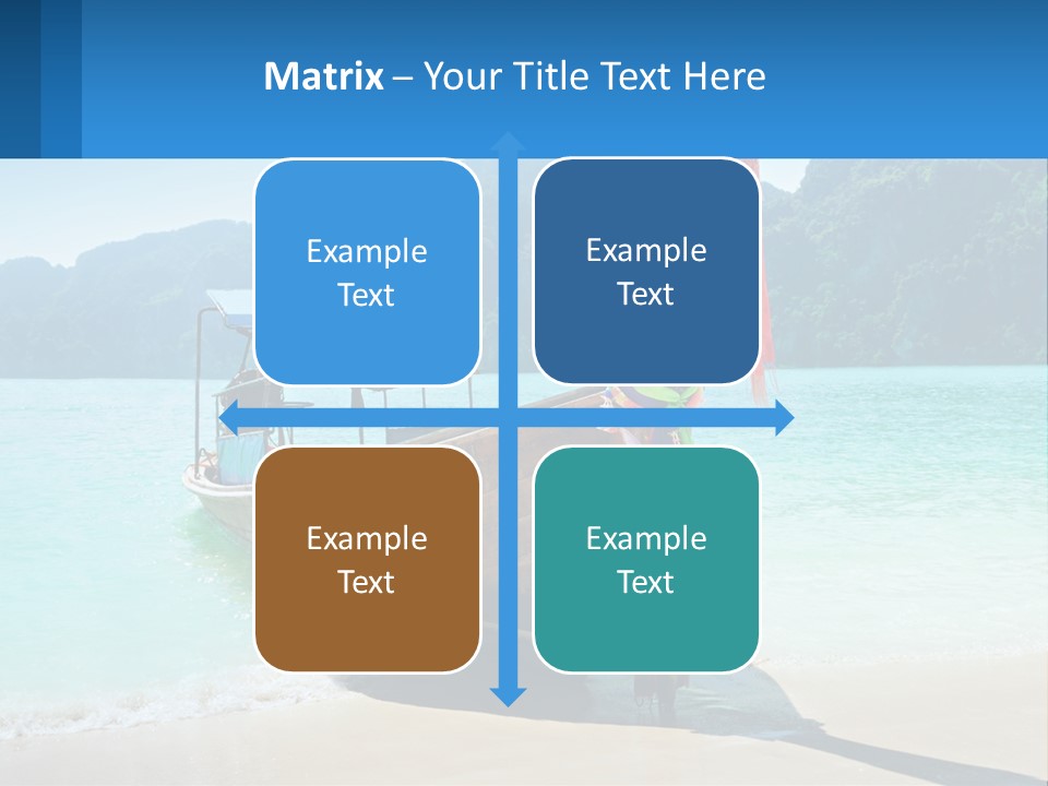 A Boat On The Beach With Mountains In The Background PowerPoint Template