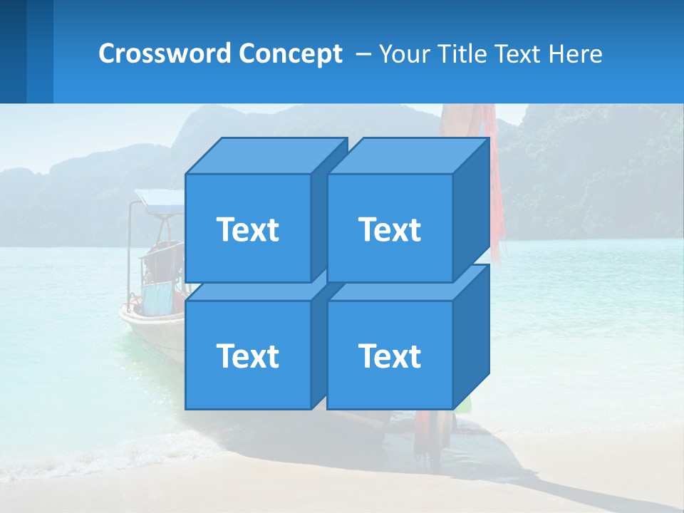 A Boat On The Beach With Mountains In The Background PowerPoint Template