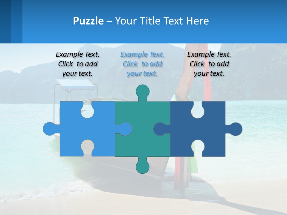 A Boat On The Beach With Mountains In The Background PowerPoint Template