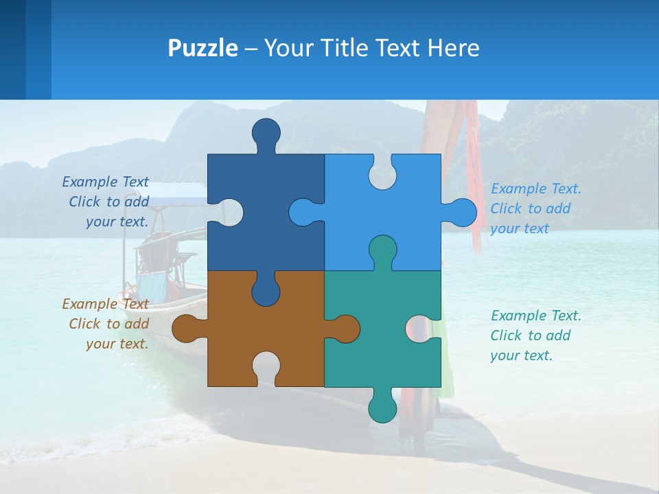 A Boat On The Beach With Mountains In The Background PowerPoint Template