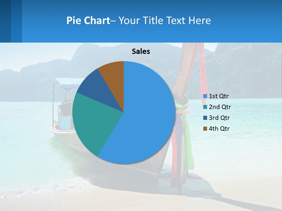 A Boat On The Beach With Mountains In The Background PowerPoint Template