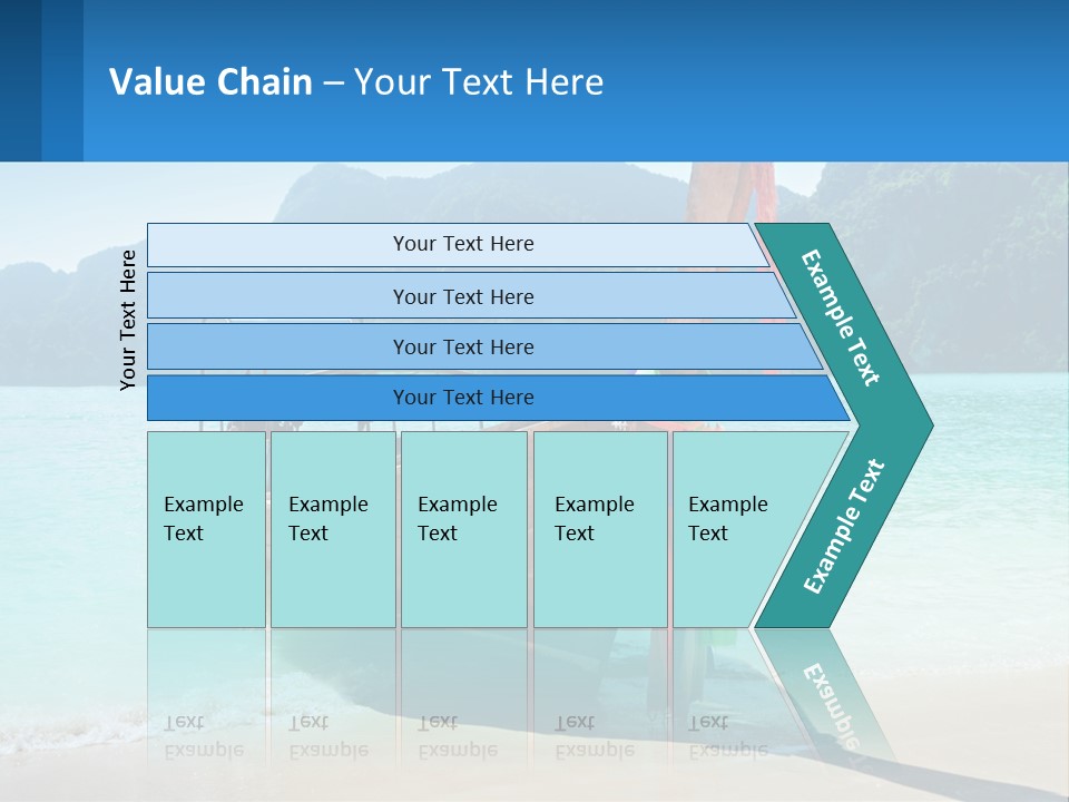 A Boat On The Beach With Mountains In The Background PowerPoint Template