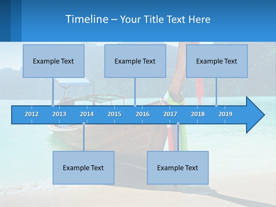 A Boat On The Beach With Mountains In The Background PowerPoint Template
