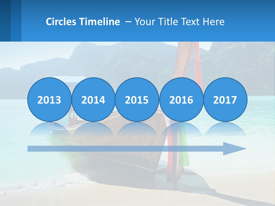 A Boat On The Beach With Mountains In The Background PowerPoint Template