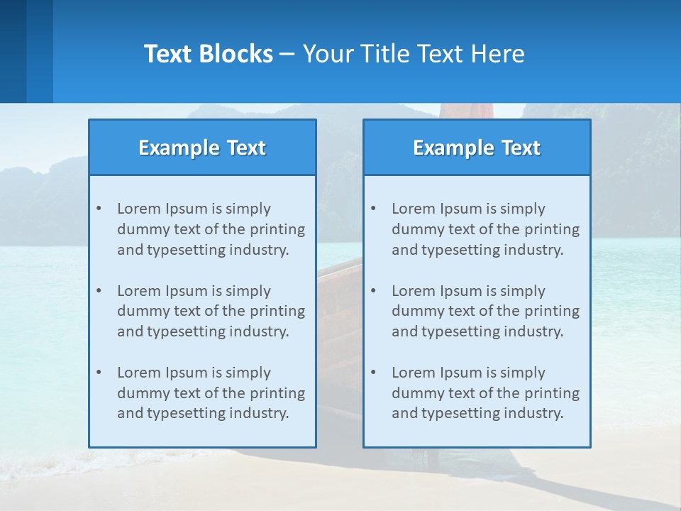 A Boat On The Beach With Mountains In The Background PowerPoint Template