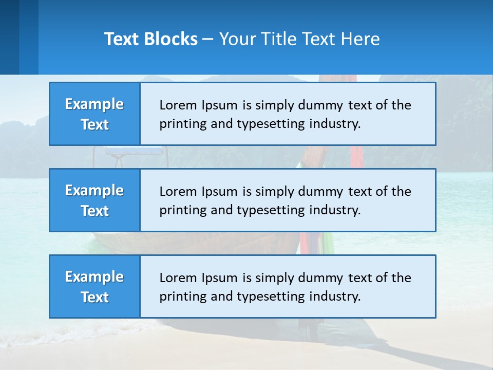 A Boat On The Beach With Mountains In The Background PowerPoint Template