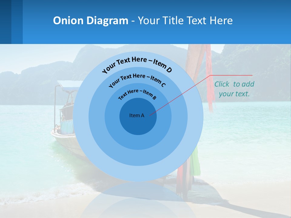 A Boat On The Beach With Mountains In The Background PowerPoint Template