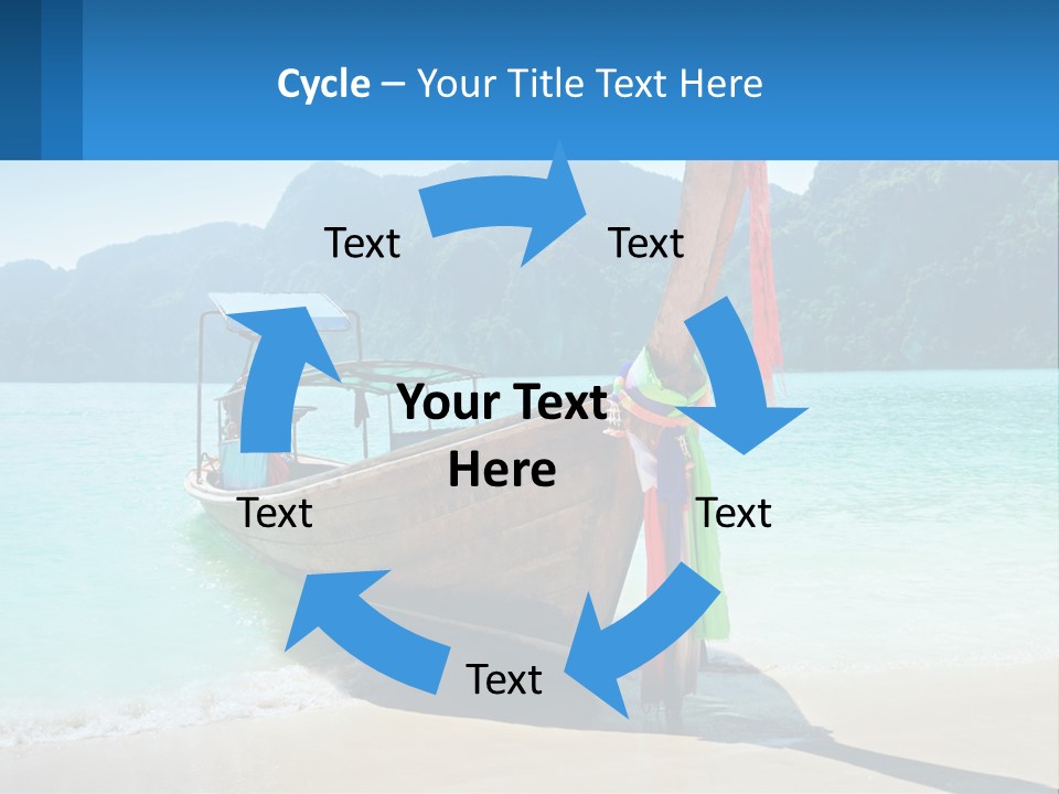 A Boat On The Beach With Mountains In The Background PowerPoint Template