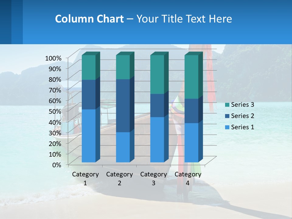 A Boat On The Beach With Mountains In The Background PowerPoint Template