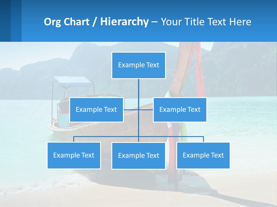 A Boat On The Beach With Mountains In The Background PowerPoint Template