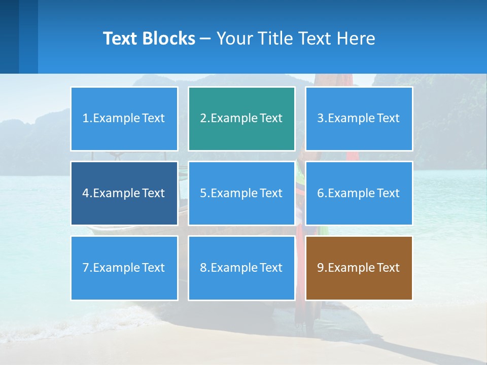 A Boat On The Beach With Mountains In The Background PowerPoint Template