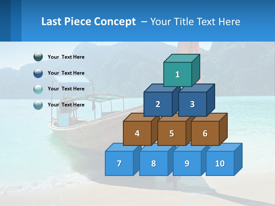 A Boat On The Beach With Mountains In The Background PowerPoint Template