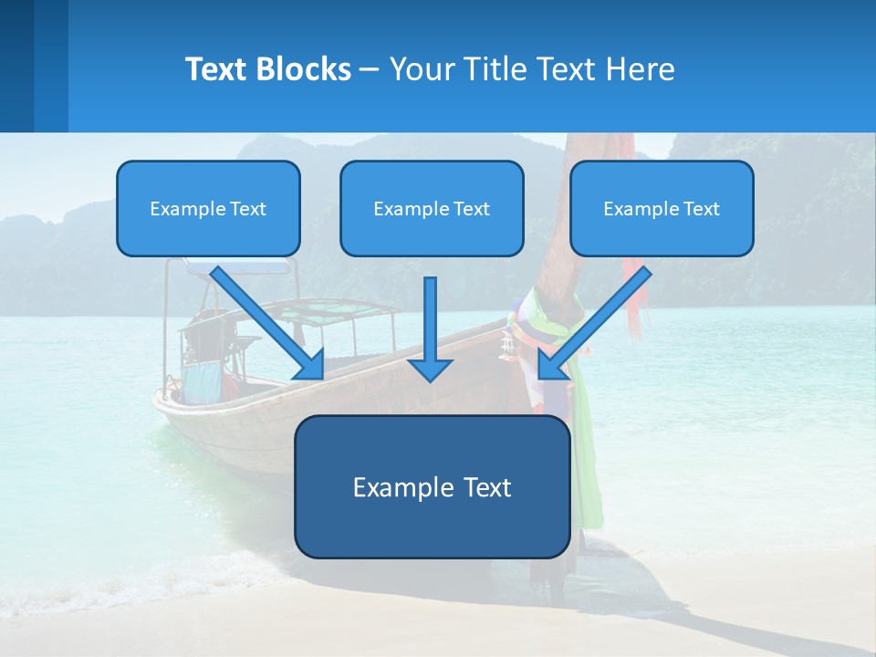 A Boat On The Beach With Mountains In The Background PowerPoint Template