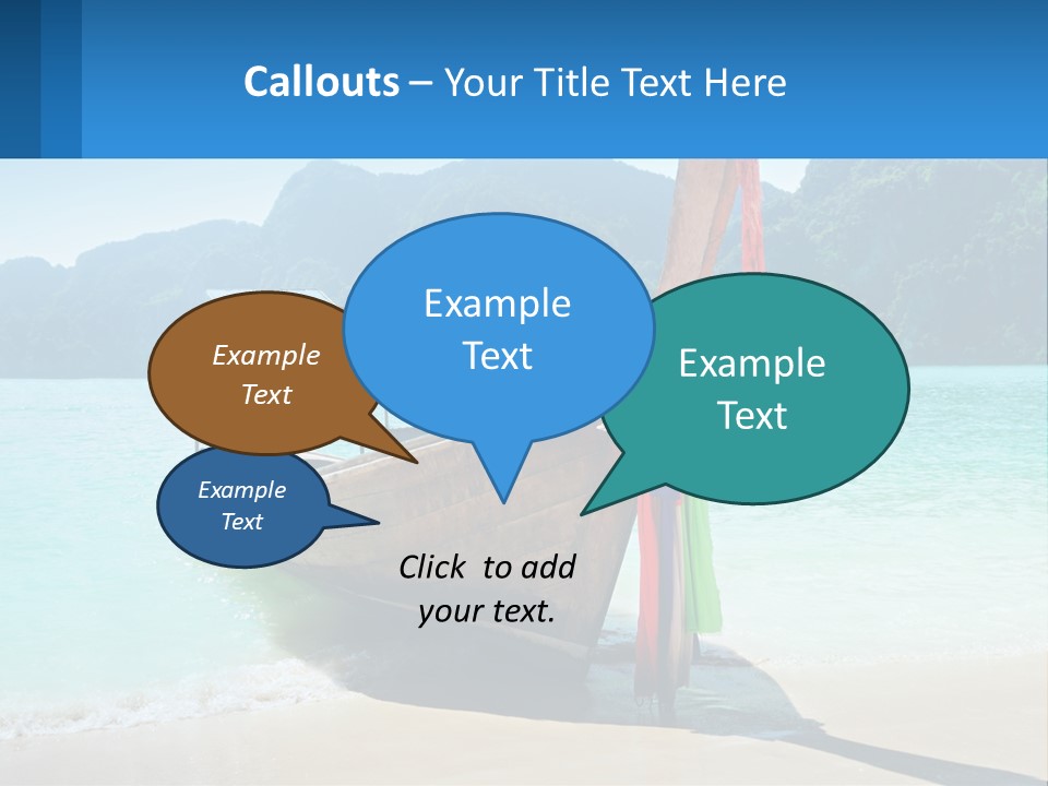 A Boat On The Beach With Mountains In The Background PowerPoint Template