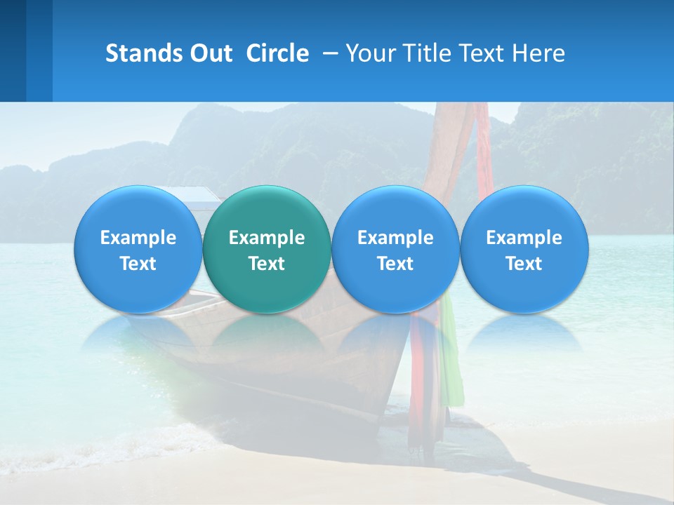 A Boat On The Beach With Mountains In The Background PowerPoint Template