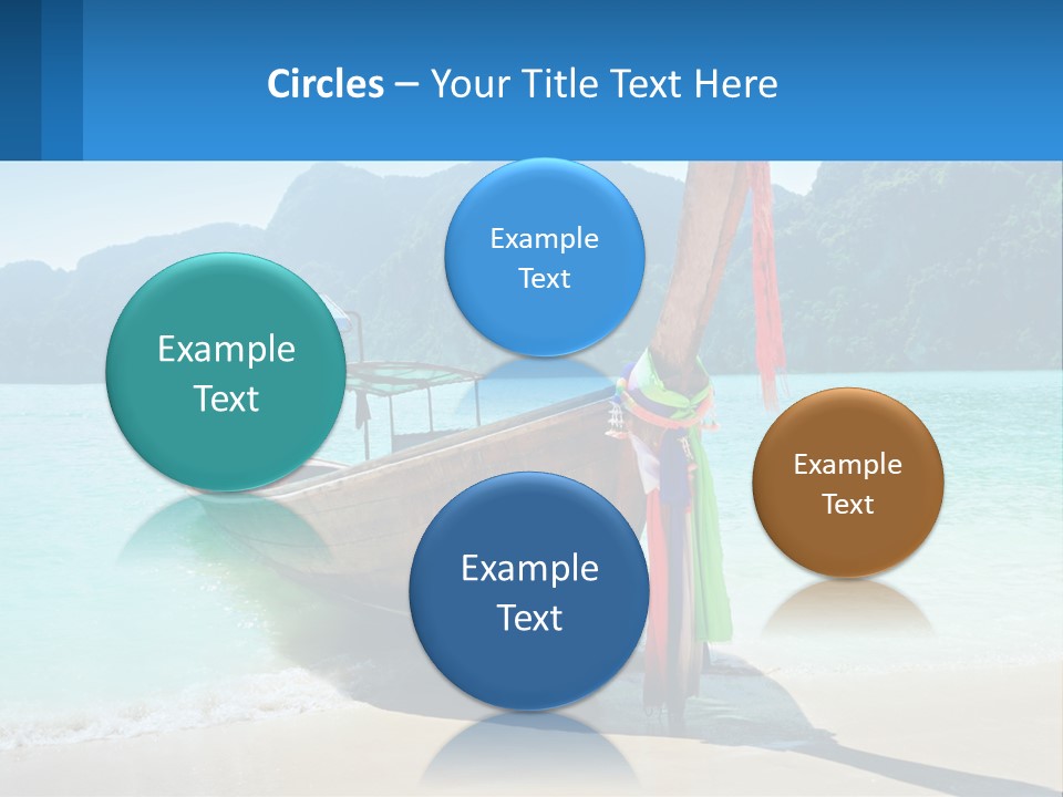 A Boat On The Beach With Mountains In The Background PowerPoint Template