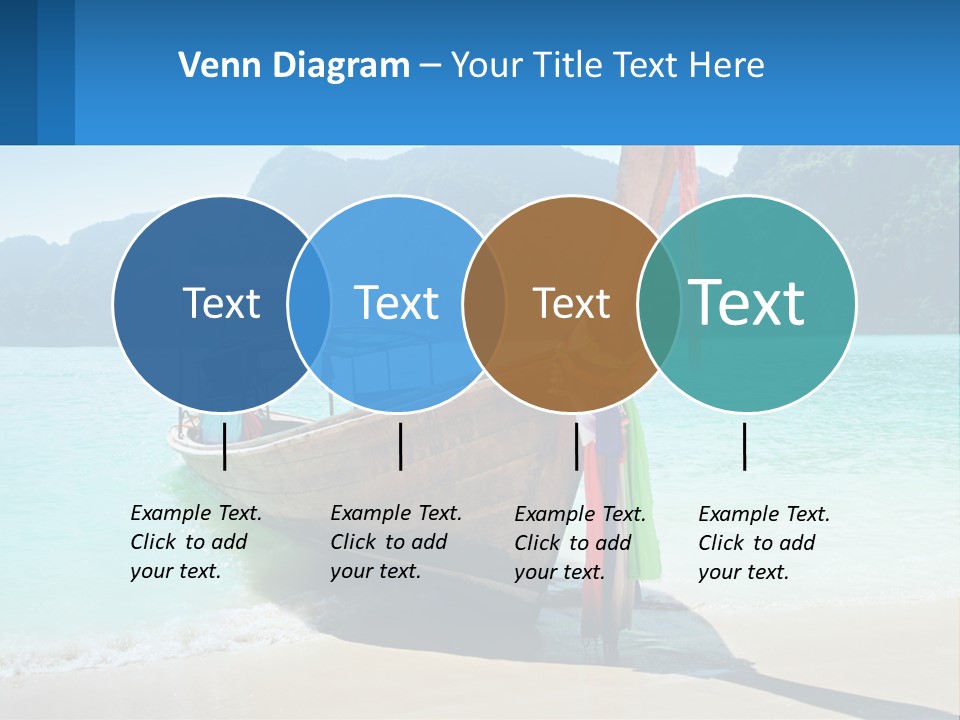 A Boat On The Beach With Mountains In The Background PowerPoint Template