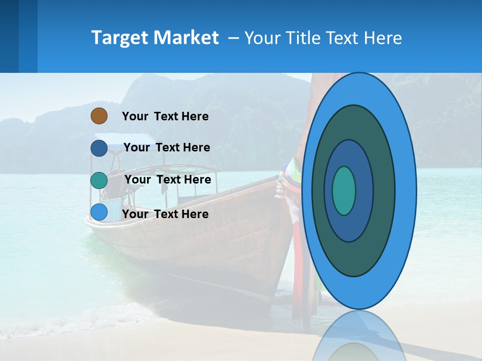 A Boat On The Beach With Mountains In The Background PowerPoint Template