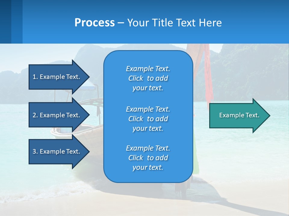 A Boat On The Beach With Mountains In The Background PowerPoint Template