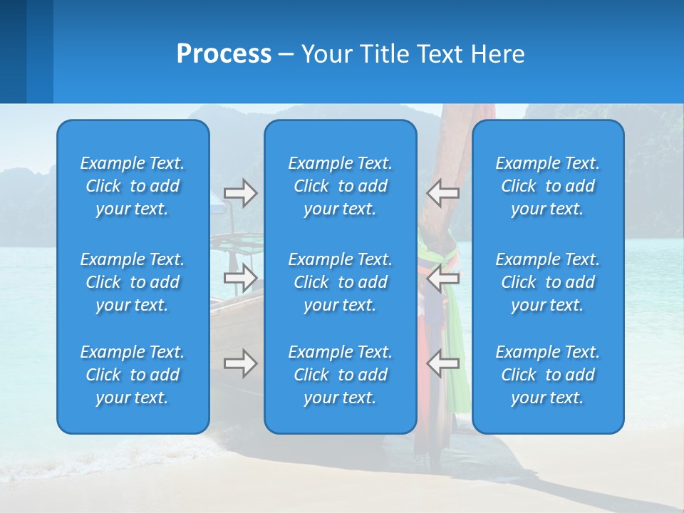 A Boat On The Beach With Mountains In The Background PowerPoint Template
