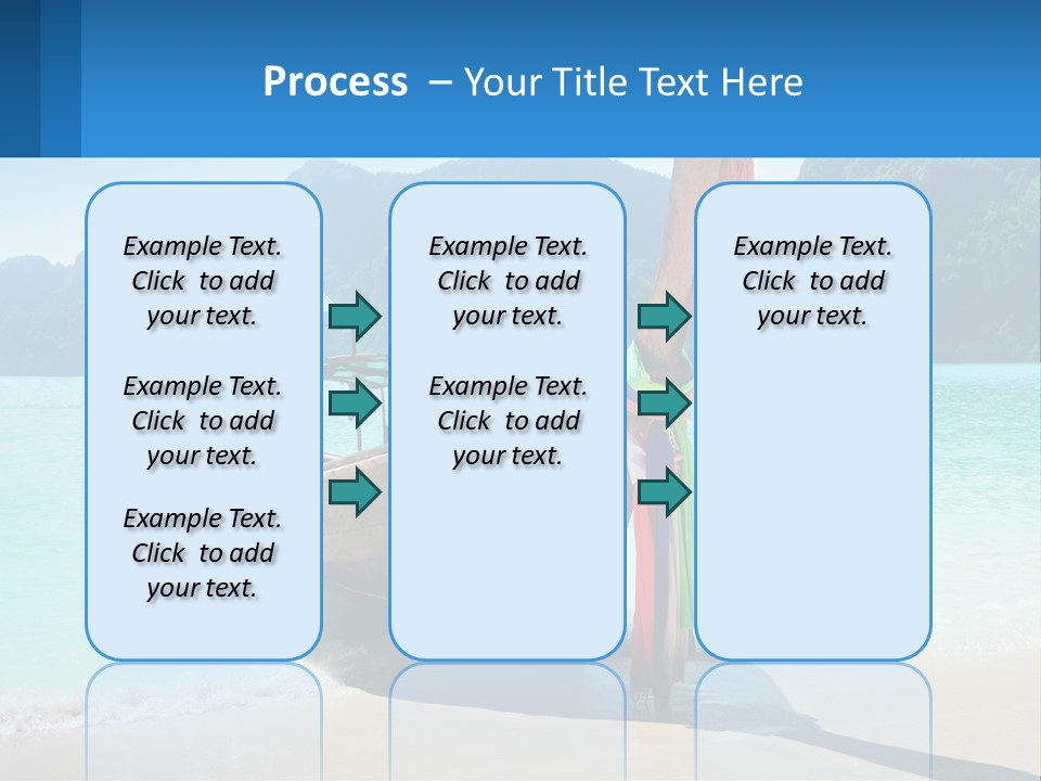 A Boat On The Beach With Mountains In The Background PowerPoint Template