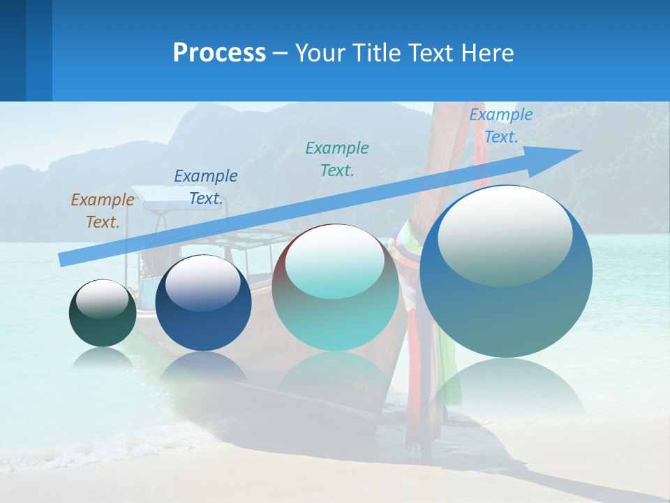 A Boat On The Beach With Mountains In The Background PowerPoint Template