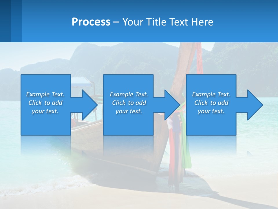 A Boat On The Beach With Mountains In The Background PowerPoint Template