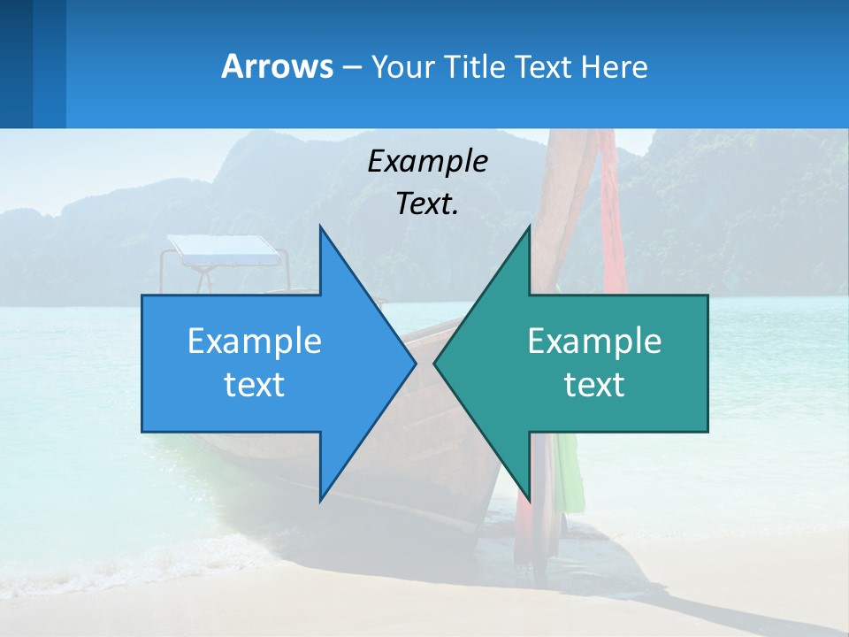 A Boat On The Beach With Mountains In The Background PowerPoint Template