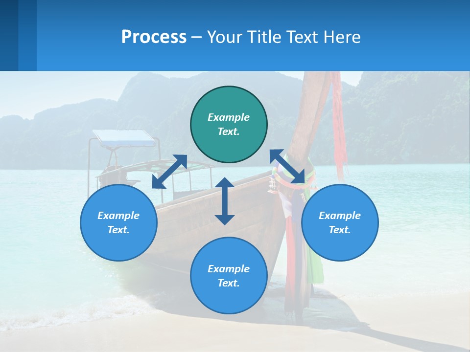A Boat On The Beach With Mountains In The Background PowerPoint Template