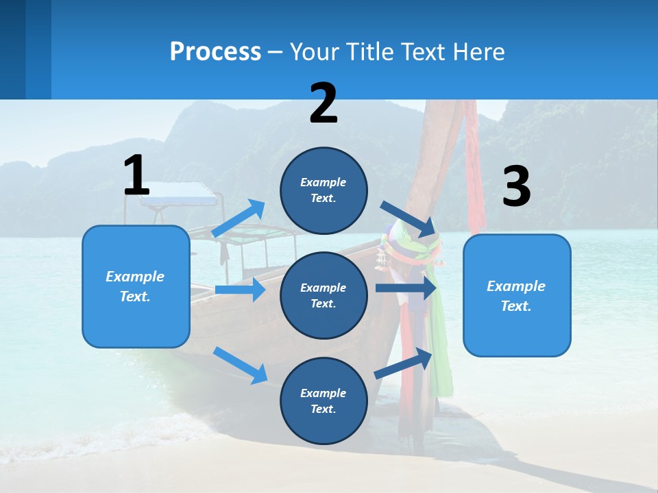 A Boat On The Beach With Mountains In The Background PowerPoint Template