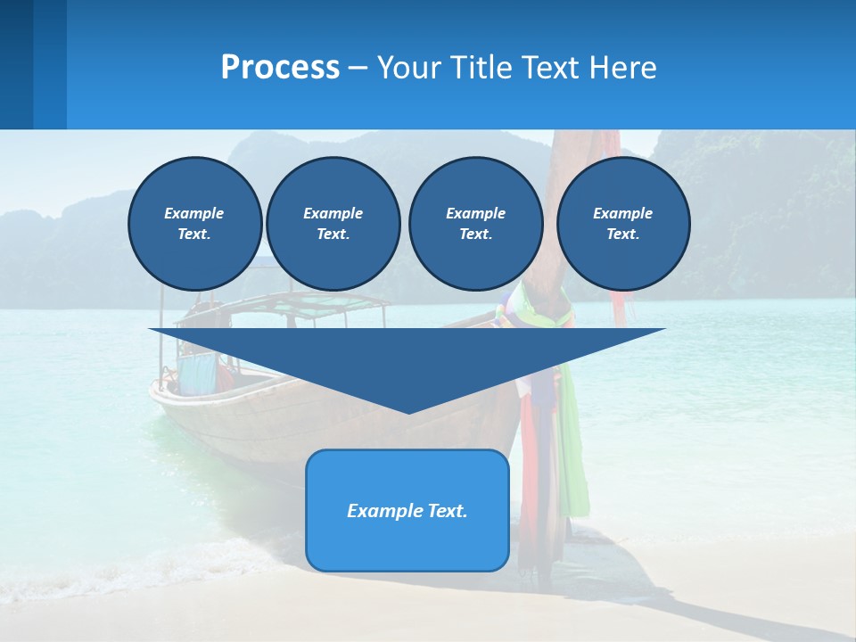 A Boat On The Beach With Mountains In The Background PowerPoint Template