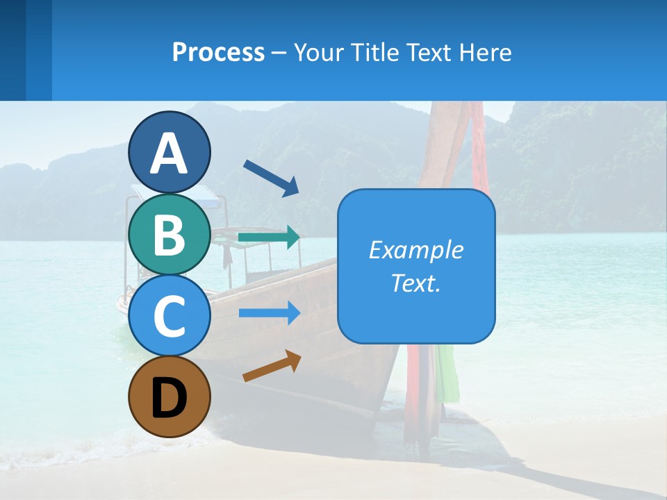 A Boat On The Beach With Mountains In The Background PowerPoint Template