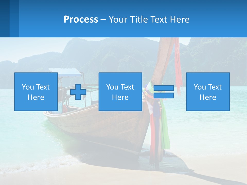 A Boat On The Beach With Mountains In The Background PowerPoint Template