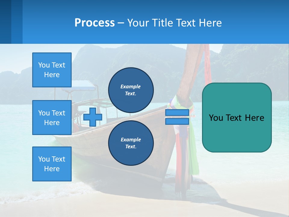 A Boat On The Beach With Mountains In The Background PowerPoint Template