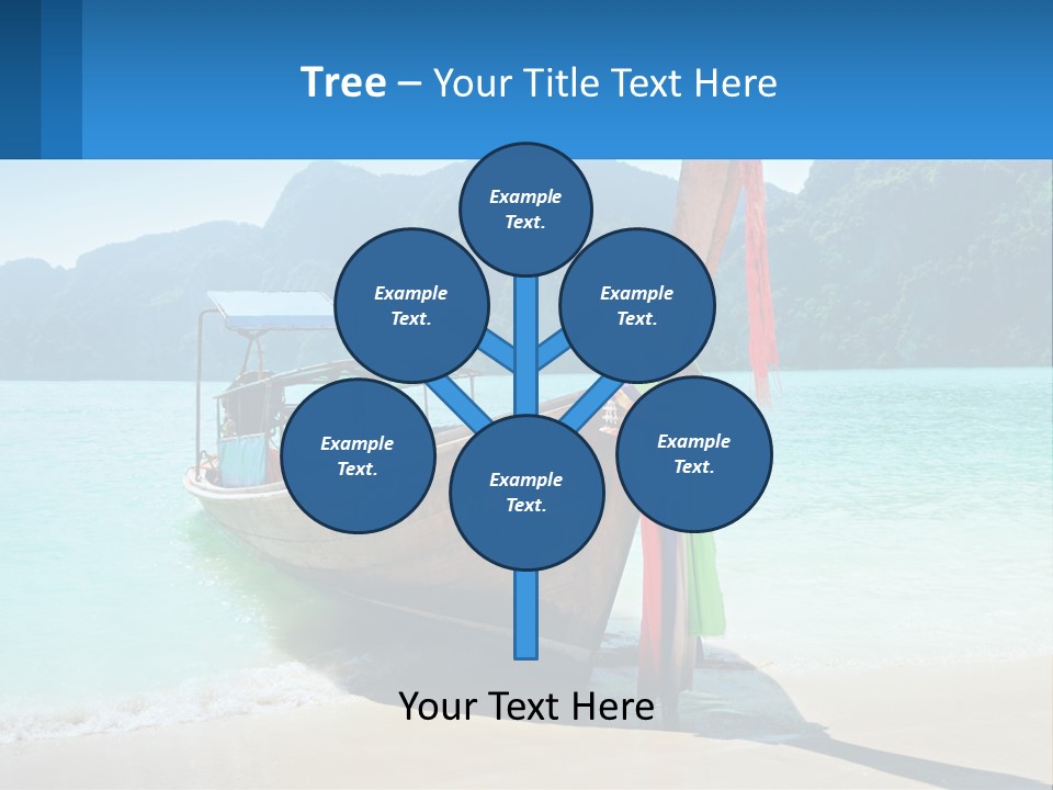 A Boat On The Beach With Mountains In The Background PowerPoint Template