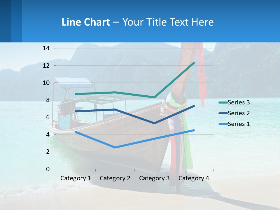 A Boat On The Beach With Mountains In The Background PowerPoint Template