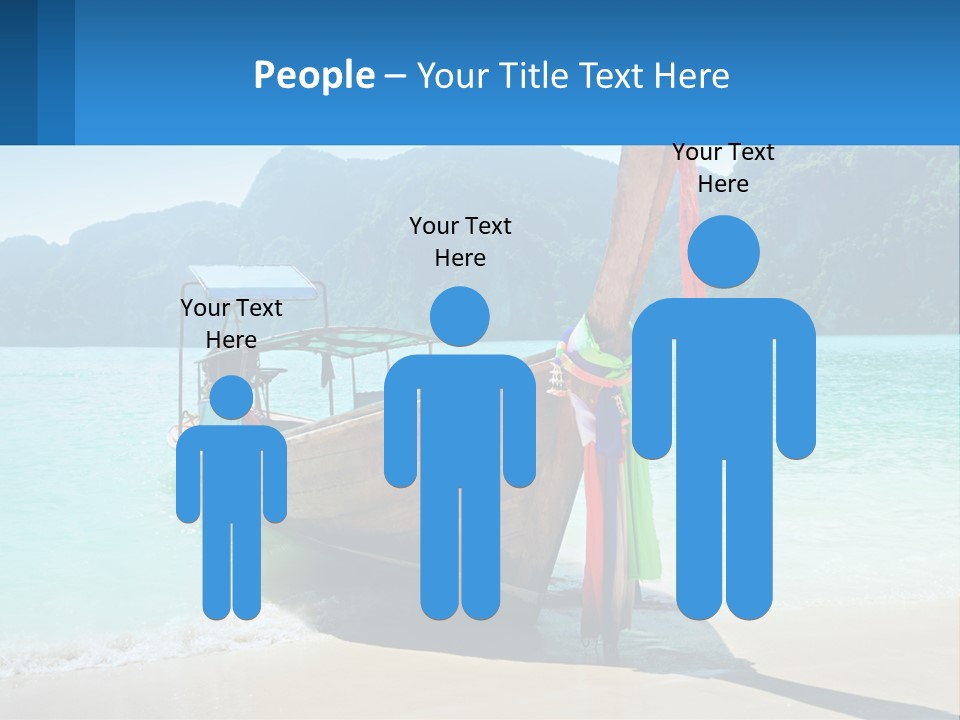 A Boat On The Beach With Mountains In The Background PowerPoint Template