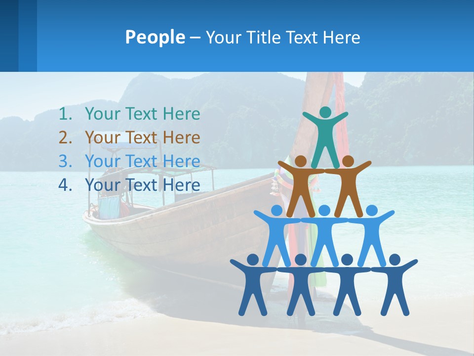 A Boat On The Beach With Mountains In The Background PowerPoint Template